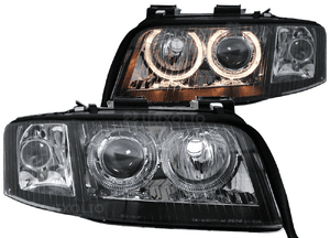 Reflektory AUDI A6 C5 1997-2001 DEPO, Ringi  - Doskonała jakość i bonus H7 2