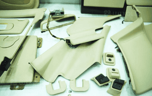 Tapicerka lewa prawa podsufitka schowek kolor beige 205A mercedes sl R230 9