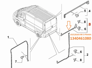 Uszczelka drzwi tylne prawe tył ducato jumper boxer movano 06-23 1340461080 2