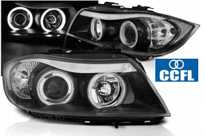 Lampy Reflektory Do BMW E90/E91 OD 2005 DO 2008 Roku BIAŁE RINGI CCFL 1