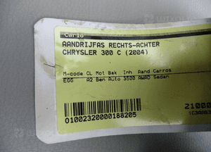 Półoś prawy tył Chrysler 300C 3,5i automat 4