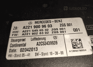 Mercedes s-klasa W221 moduł sterownik zawieszenia A2219009603 oryginał 12
