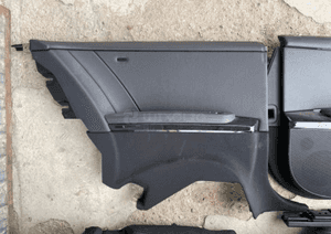 mercedes cl 216 boczek tapicerka drzwi dekor panel  czarna skora harman 9
