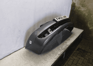 ^ ZDERZAK PRZÓD PRZEDNI MITSUBISHI LANCER 7 VII SZARY GRAFITOWY 3