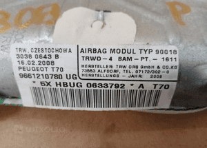 Kurtyna Airbag poduszka prawa Peugeot 308 9661210780 4