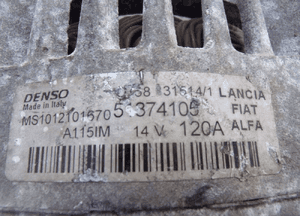 Fiat 500 panda tipo 1.4 t-jet alternator 120A 2