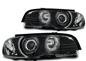 Lampy reflektory do bmw E46 coupe cabrio od 1999 do 2003 białe ringi led 2