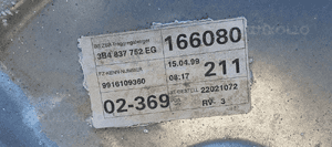 Mechanizm podnośnik szyby prawy przód VW Passat B5 3B4837756D 3B4837752EG 3