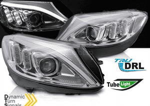Lampy reflektory do mercedes c W205 14-18R do jazdy dziennej dyn. kier. 1