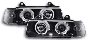 Bmw E36 sedan lampy soczewkowe angel eyes black 1
