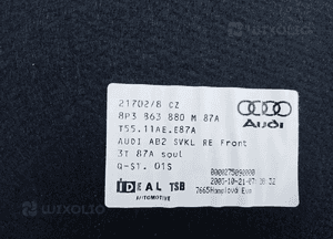 Boczek tapicerka bagażnika prawy tył Audi A3 8P 3D 8P3863880M 6
