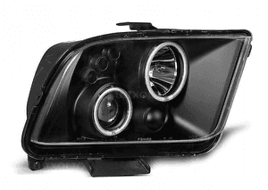 Lampy reflektory do ford mustang v od 2004 do 2009 roku black ringi led 3