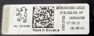 Peugeot 308 SW Kombi LAMPA Tylna Prawa 9836300380 6