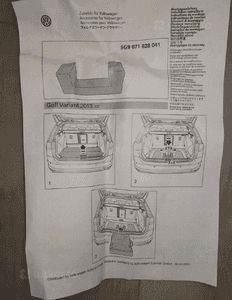 Wypełnienie do bagażnika Volkswagen 5G9071828 4