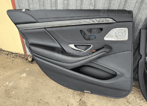 MERCEDES S 222 tapicerka drzwi boczek Bumaster  boczki przód tył long czarna  skóra ambilight 2