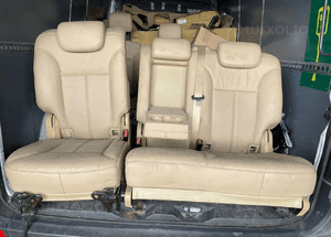 mercedes GL x 164 kanapa 2/1 tylna zagłówek siedzisko fotel skórzany BEŻOWA beż 5