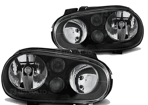 Lampy Reflektory + HALOGEN VW GOLF IV 4 BLACK 1