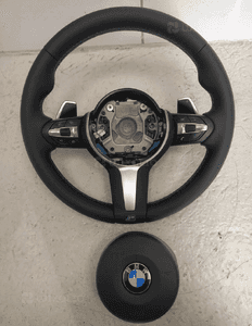 Bmw F10 F11 F20 F30 kierownica multifunkcyjna airbag skóra łopatki niebiesko czerwona nić nowa 9