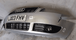 Zderzak przód przedni do audi A4 B6 cabrio grill halogeny srebrny LY7W pęknięty !!! 3
