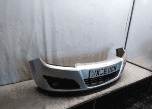 ^ ZDERZAK PRZÓD PRZEDNI OPEL ASTRA H 3 III Z157 SREBRNY HALOGENY 2