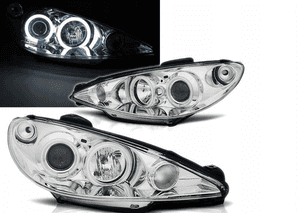 Lampy Reflektory PEUGEOT 206 od 2002- RINGI CCFL 1