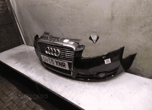 Zderzak przód przedni audi A4 B7 LY9B czarny spryskiwacze lamp xenon halogeny 2
