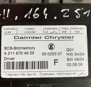 MERCEDES e 211 cls219 gl ml 164 r 251 moduł fotela 2