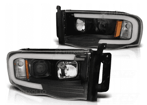 Reflektory dodge ram 02-06R led tube light black 2