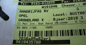 Półoś prawa Opel GRANDLAND X 1,2 Turbo 2019r 3
