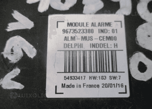 MODUŁ STEROWNIK ALARMU PEUGEOT 308 T9 9673523380 2