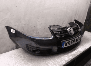 ^ ZDERZAK PRZÓD PRZEDNI DO VW VOLKSWAGEN GOLF 5 V GT LC5F SZARY POPIELATY HALOGENY 2