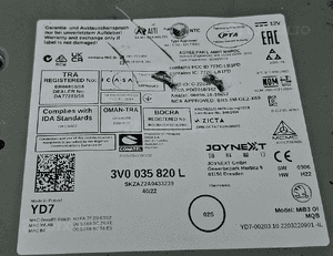 Skoda MULTIMEDIA CZYTNIK MIB3 3V0035820L Uszkodzony 5