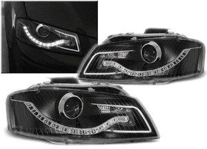 Lampy Reflektory AUDI A3 8P 03-08 DAYLIGHT BLACK 2