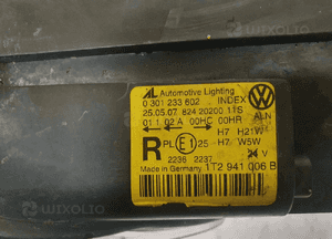 Lampa przednia prawa przód prawo volkswagen touran i lift 3