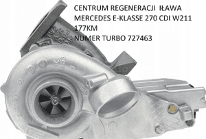 Turbosprężarka Turbo turbina MERCEDES 270 CDI W211 177km 727463 1