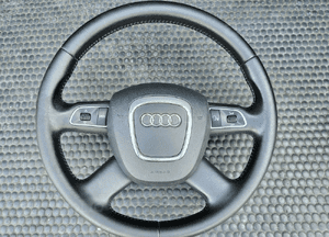 Kierownica Czarna Skóra Multifunkcja Air Bag Poduszka Wtyczka AUDI A4 B8 A5 A6 1