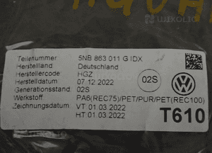 DYWANIKI WELUROWE VW TIGUAN 5NB863011G 4