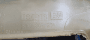 Osłona poszycie słupka prawy przód Audi A4 B6 8E0867234 7