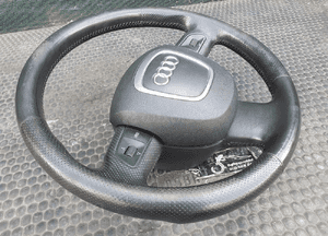 Kierownica Trzy 3 Ramienna Czarna Pikowana Skóra Air Bag Poduszka Wtyczka AUDI A4 B6 B7 8