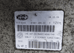 KOMPUTER FIAT DOBLO 1.6 16V CNG 51819344 IAW 4AF G3. 2005-2009 LIFT 4