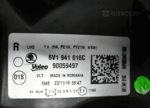 Skoda fabia iii 6V lampa przednia prawa 7