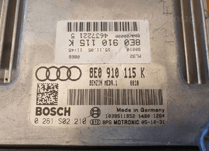 Komputer 8E0910115K 0261S02210 Moduł Sterownik Silnika Silnik 2.0 TFSI Benzyna Audi A4 B7 2