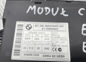 BMW F60 E81 E84 E90 MODUŁ STEROWNIK CAS 9237047 2