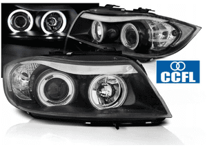Lampy Reflektory BMW E90/E91 OD 2005 DO 2008 Roku BIAŁE RINGI CCFL 1