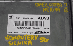 KOMPUTER STEROWNIK SILNIKA OPEL MERIVA B  ASTRA J 12659379ABVJ 4