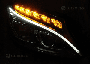 LAMPY do MERCEDES W205 C-KLASA 2014 do 2018 DRL LED BLACK 3