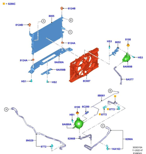 Ford transit T350 2022-2023 uchwyt mocowanie podpora wspornik chłodnicy nowy oryginał 5