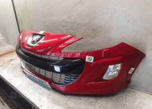 Zderzak przód przedni peugeot 308 lkrd bordo bordowy spryskiwacze lamp xenon halogeny 3