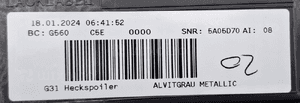 BMW 5 G31 Nakładka kłapy bagażnika Kombi 5A05D70 4