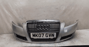 Zderzak przód przedni audi A6 C6 halogeny LY7W srebrny 2